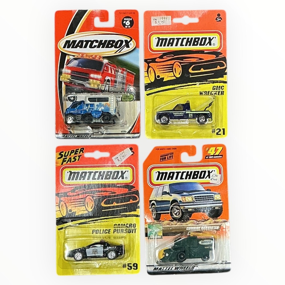 Matchbox Diecast Lot GMC Wrecker Camaro Police‎ Combine Snow Doctor Vehicles
